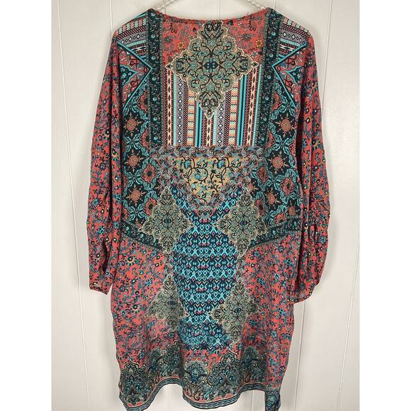 Tolani Chloe Multi Color Floral Pattern 100% Silk Mini Dress/Swin Cover Size XL - Picture 7 of 8